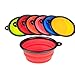 Foldable Portable Dog Bowl Cute Portable Silicone Collapsible Folding Pet Bowl Travel Cat Pet Bowl Feeding Water Food (set of 2)