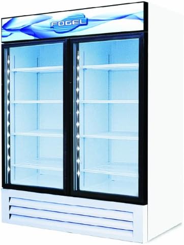 Hinged Glass Door Freezers, 2 Doors and 4 Shelves, 23 Cubic Feet
