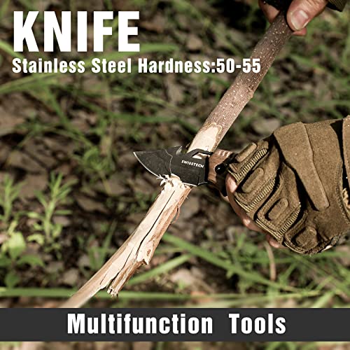 Swiss+Tech Pocket Folding Knife, Multi tool Tactical Knife with Wood