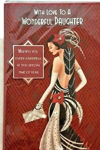 Prelude Art Deco - Wonderful Daughter - Glittered Christmas Card