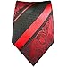 Red and Black Silk Tie and Pocket Square Paul Malone Red Line