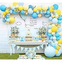 Balloon Garland Arch Kit Blue Yellow Balloons Bouquet Kit Baby Shower Balloons Backdrop Background Weeding Bachelorette Birthday Party Decorations