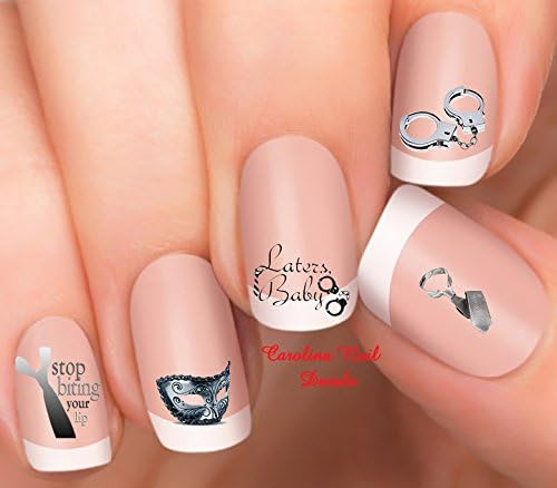 Handcuff Lips Laters Baby Design #2 Nail Art Decals