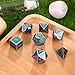 HESTYA Metal Dices Set Polyhedron Dice Compatible with Dungeons and Dragons, Role Playing Math Teaching Table Games Solid Zinc Alloy with Enamel Dice with Storage Bag