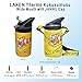 Laken Thermo Kids Vacuum Insulated Stainless Steel Leak Free Sports Water Bottle with Jannu Straw Cap, 12 oz