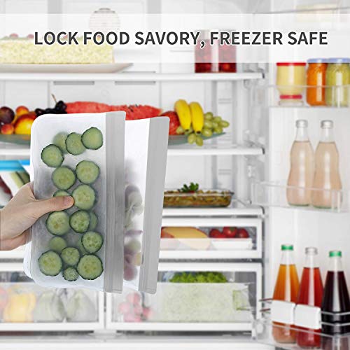 sherry Reusable Food Storage Bags,12 Pack Reusable Ziplock Bags Bread Box Set (6 Reusable Snack Bags 4 Sandwich Bags 2 Reusable Lunch Bags) - Thumbnail 4