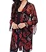 TINHAO Women's Skull Print Sheer Loose Kimono Cardigan Tops Blouse Cover up (XXXL)
