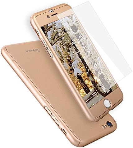 iPhone 6 Plus Case, Ipaky Thin Exact-Fit [Gold] Premium Matte Finish Hard Dual Layer Case with Tempered Glass Screen Protector for iPhone 6/6S Plus 5.5'' [Gold]