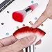 eBoot 2 Pieces Soft Nail Art Dust Remover Powder Brush Cleaner for Acrylic and Makeup Powder Blush Brushes (Red, Rose red)