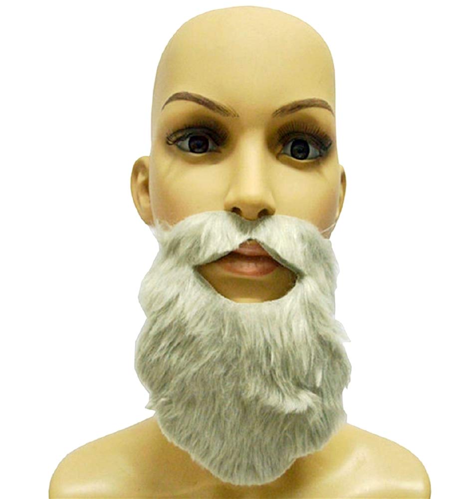 Lovelegis 1 X Gray Fake Beard for Adhesive Parties - Man - Woman - Children - Adults - Carnival idea for Christmas and birthday