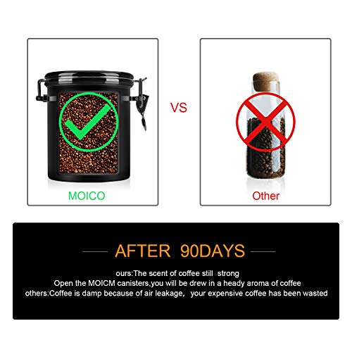 Coffee Canister, MOICO Stainless Steel Coffee Containers with One Way