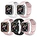 Simpeak 5PACK Soft Back Case Compatible with Apple Watch Series 9 8 7 (41mm 45mm) Series 6 SE 5 4(40mm 44mm) Series 3 2 (38mm 42mm),Clear/Black/Pink/Rose Gold/Silver, (No Screen) (44mm)