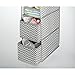 mDesign Chevron Fabric Baby Nursery Closet Organizer for Clothing, Bibs, Wipes, Diapers, Shoes - Hanging, 6 Shelves, Taupe/Natural