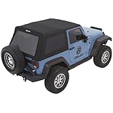 Bestop Trektop Glide 5492217 for Jeep Wrangler JK 2-Door 2007-2018 | Fits Jeep Wrangler JK, 2-Door, 2007-2018, Black Twill, 5-Year Warranty