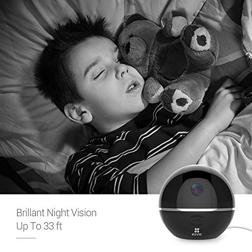 EZVIZ Pan/Tilt Camera 1080p 360° Rotating Dome Security Surveillance Night Vision Auto Motion Tracking Pet Baby Monitor Two Way Audio Compatible with Alexa WiFi 2.4G Only BK CTQ6Tc - Thumbnail 3