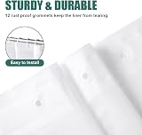 URAQT Shower Curtain 180x180 cm PEVA Waterproof 12 Hooks White view 7