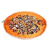 Lego Toy Storage Mat Bag - Lego Mat Bag and Toy Organizer Storage Bag by Drawstring for Lego - Lego Storage Container for Kid Storing Play Toy with Cap Like Travel Bag as Gift 2Pcs=1big+1mini