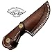 Ram Horn 9.5'' Fixed Blade Custom Hand Made Damascus Steel Hunting Knife 100% Prime Quality with Leather Sheath