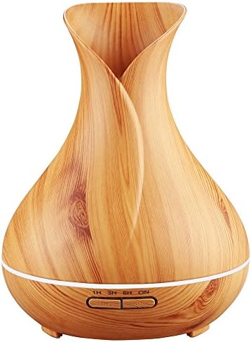Rainco 400ML Ultrasonic Aromatherapy Essential Oil Diffuser Cool Mist Humidifier Waterless Auto off (Wooden Grain)
