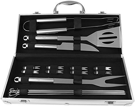 Wolftop 18 Piece Stainless Steel BBQ Grill Tool Set with Aluminum Case