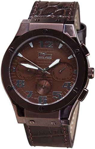 Kingston Mocha Brown Men's Watch - 3ATMs Water Resistant - Luxurious Leather Strap - Exquisite Rose Gold Finish - Day, Date, 24hr Subdials