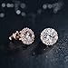 Bamoer Cubic Zirconia Platinum Plated Flower Design Round Stud Earrings