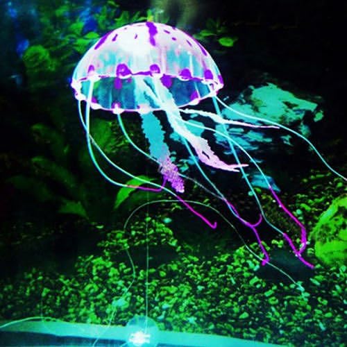 New Jellyfish S Purple Aquarium Fish Tank Landscape Decoration Glow Simulation Animal Plants Ornament no.12