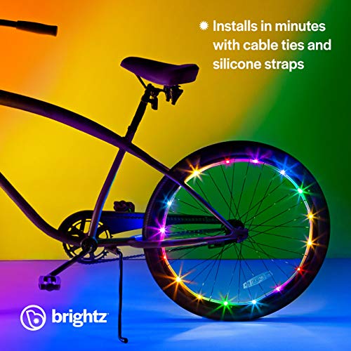Faruxue Luz de rueda de bicicleta con 32 LED y 32 patrones de cambio, luces LED de radios IP55, lámpara de neumático de neón para decoración de ciclismo de seguridad, Claro Faruxue Luz de rueda de bicicleta con 32 LED y 32 patrones de cambio, luces LED de radios IP55, lámpara de neumático de neón para decoración de ciclismo de seguridad, Claro