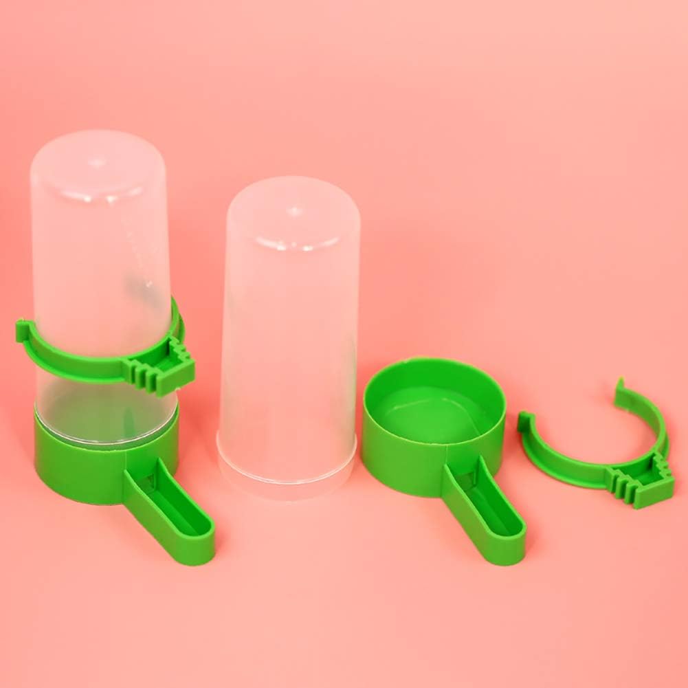 QX-Pet Supplies 2Pcs Automatic Bird Feeder Bird Waterer & Feeder Parakeet Hanging Food Dispenser Bird Cage Accessories for Parrots Budgie Cockatiel - Image 5