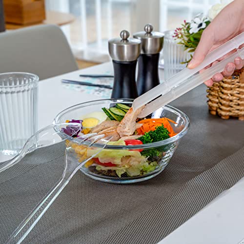 Plastic Serving Utensils, 9" Clear Disposable Utensils 18 Pack, 6