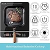 Induction Hob Portable, Single Induction Cooker, Electric Cooktop Hot Plate Ceramic Glass with Sensor Touch LED Display 3 Hours Timer 2000W