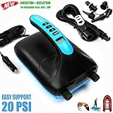 Seamax SUP20D 20PSI Double Stage Electric Air Pump for Inflatable SUP and Boat, New Version Intelligent Firmware with Built-in Temperature Sensor and Time Counter