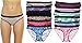 Just Intimates Women's Cotton Panties/Bikini Underwear (Pack of 12) - Size 7 - Multi