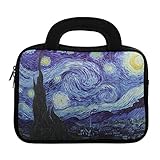 E - Living 7-8.4 Inch / 8.9-9 Inch / 10.1 Inch / 11.6-12.5 Inch / 13-13.3 Inch / 14-14.1 Inch / 15-15.6 Inch Neoprene Sleeve / Case / Bag / Cover with Handle (Starry Night, 7 - 8 Inch)