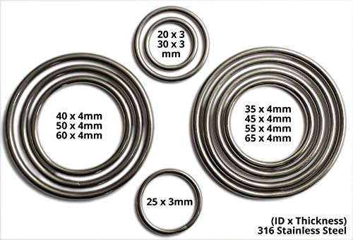 Inoxia Welded Rings, 316 Stainless Steel - Size: 25mm, Pack quantity: 2