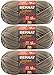 Bernat Softee Chunky Yarn Bundle Super Bulky #6, 3 Skeins, Taupe Grey 28048
