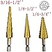 ZMZ Titanium Step Drill Bit Set Hex Shank 28 Sizes 1/8'' - 3/4'' (S)
