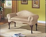 Acme 05630 Aston Microfiber Rolled Arm with Back Bench, Beige Finish (Kitchen)
