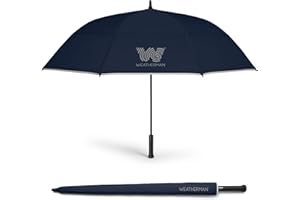 Weatherman Umbrella - Automatic Open Golf Umbrella - Golf Extra Large Big Oversize Windproof for Golf Bag Push Cart w/ UV Protection - Waterproof Heavy Duty Umbrellas for Rain Sun for Men Women - Resists Up to 55 MPH Winds (Navy Blue, 68 inch)