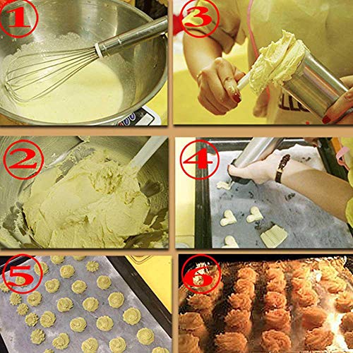 TEEPAO Cookie Press Gun, 13 Stainless Steel Disc Shapes Spritz Cookie Maker Kits and 8 Piping - Versatile, Reusable, for Christmas Party/Birthday Celebration/Anniversary Biscuit Decoration - Thumbnail 4