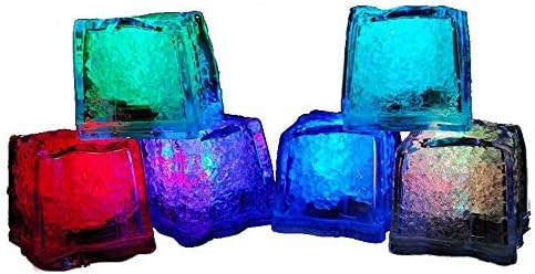 Party Table Centerpieces MultiColor RAINBOW Light up LED Ice Cubes for Bar Cafe Weeding Party Decor 6 pcs