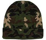 Blank Long Cuff Beanie Cap - Camo