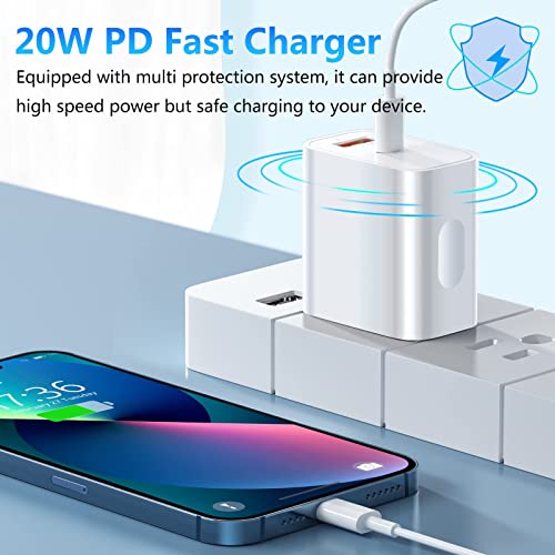 20W USB C Charger Block, Bangfun 5 Pack Dual Port PD Fast Charging Block Fast Charger 3.0 USB C Wall Charger Plug Compatible iPhone 17/16/15/14/13/12/11 Pro Max/XR/XS,iPad Pro,Samsung Phone(White)