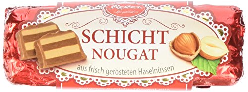 Reber Schicht-Nougat, Alpenmilch-Schokolade, Haselnuss-Nougat, Tolles Geschenk, 1 Stück