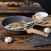 Nonstick-Frying-Pan-Skillet-20cm-Stone-Pans-Cookware-Granite-CoatingPans-Saucepans-Omelette-Skillet-Grey-8-inch ZUOFENG Non Stick Frying Pans 20cm, Non-Stick Omelette Fry Pan, Granite Frying Pan Stone Pans