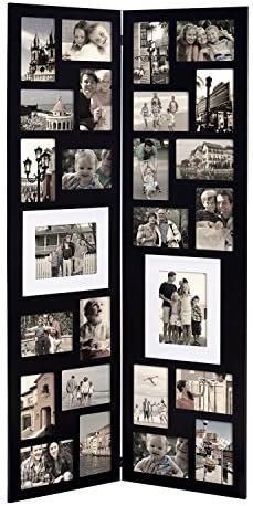 Adeco Pf0559 Decorative Black Wood Folding Floor Standing Collage