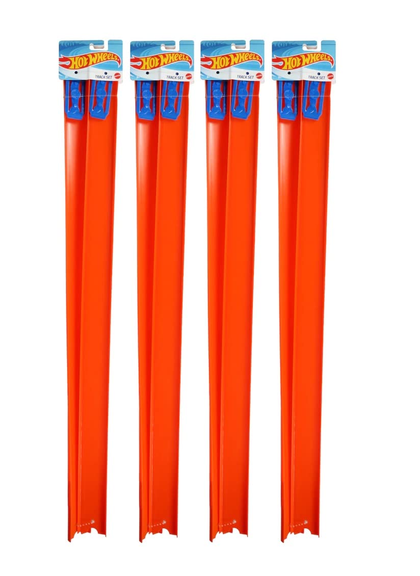 Hot Wheels Tracks Expansion Packs Track Pieces & Connectors 4 Packs of 2 (Straight Track)