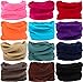 KALILY 12PCS Headband Bandana - Versatile Sports Solid Headwear –Multifunctional Seamless Neck Gaiter, Headwrap, Balaclava for Camping, Running, Cycling