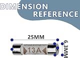 Innfeeltech 25 Pcs 13A 240V BS1362 Ceramic Tube Fuse Fast Acting view 2