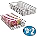 mDesign Wide Metal Wire Food Storage Organizer Basket with Handles - Organization in Kitchen Cabinets, Pantry Shelf, Bathroom, Laundry Room, Closets, Garage, Concerto Collection, 2 Pack, Bronze